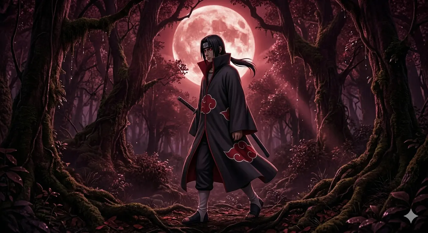Itachi walking around the jungle